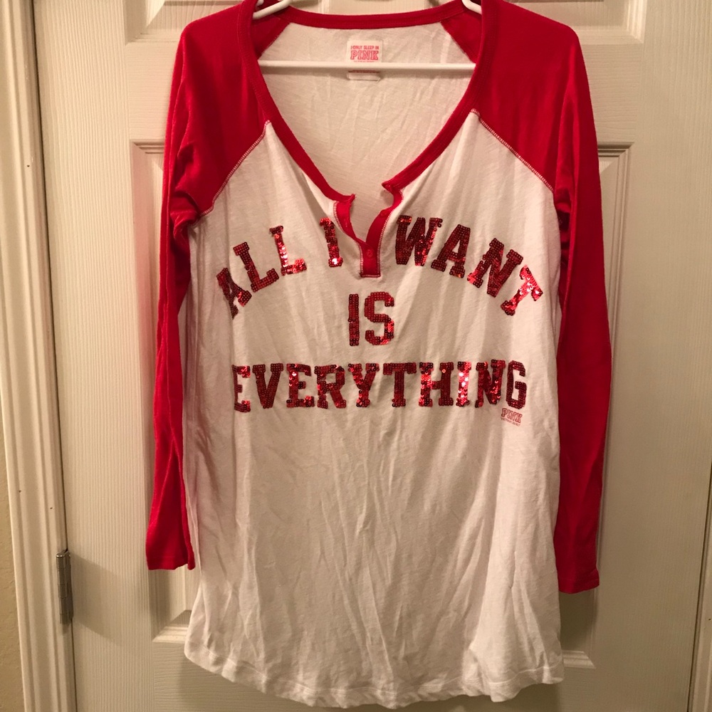 Victoria Secret Pink Red Sleep Shirt (Christmas)